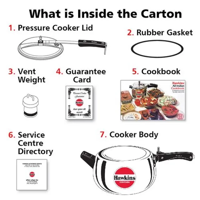 Hawkins Contura Aluminium Inner Lid Pressure Cooker - Bakelite Handle, Silver, HC50, 5 l-3.webp